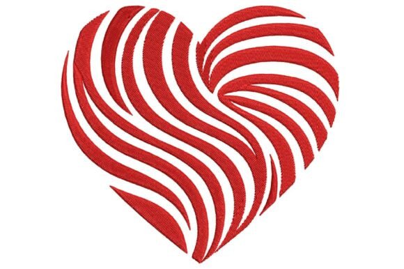 Abstract Heart Embroidery Design