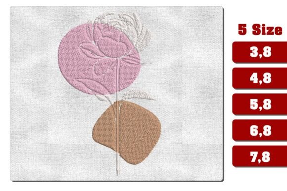 Abstract Rose Boho Geometric Embroidery