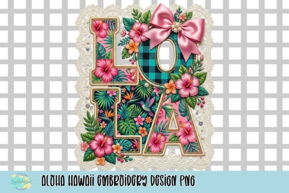 Aloha Hawaii Embroidery Design PNG