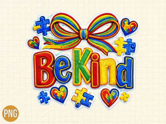 Be Kind Rainbow Bow Embroidery Shirt PNG