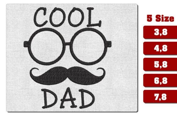 Cool Dad Glasses Mustache Embroidery