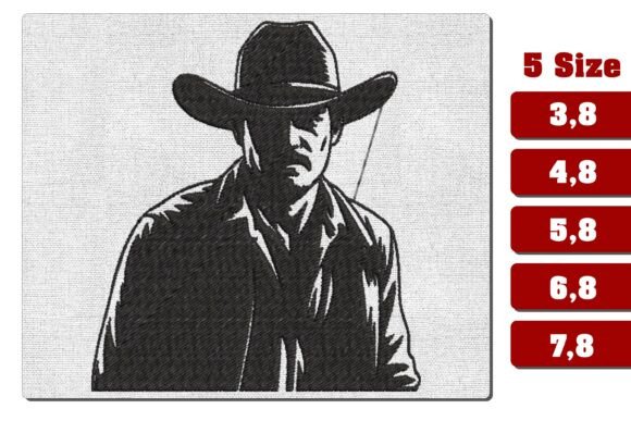 Cowboy Silhouette Embroidery - Cowboy