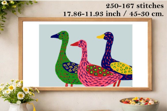 Cross Stitch Goose Embroidery Pattern Di