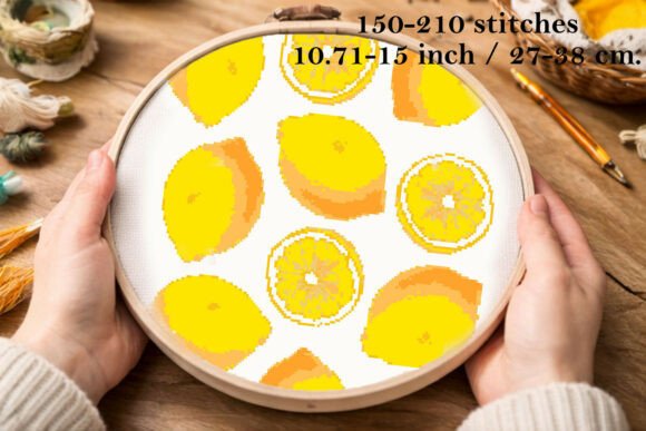 Cross Stitch Lemons Embroidery Pattern
