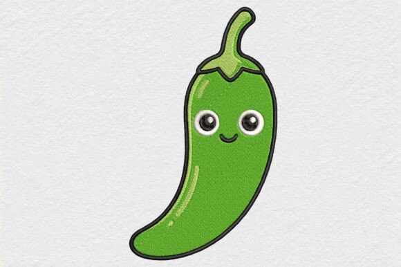 Cute Chili Pepper Embroidery Design