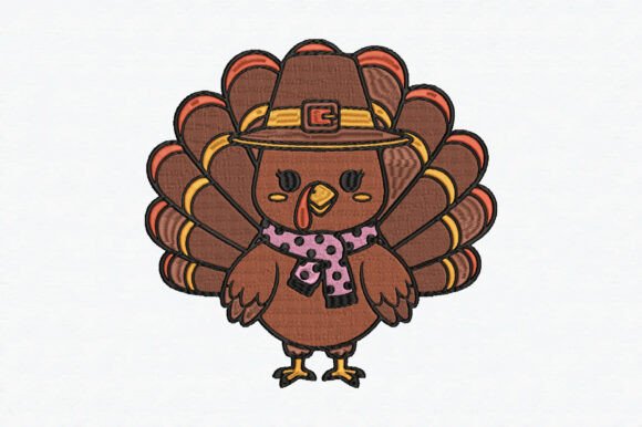 Cute Turkey Embroidery Design
