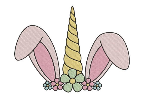 Easter Bunny Unicorn Embroidery Design