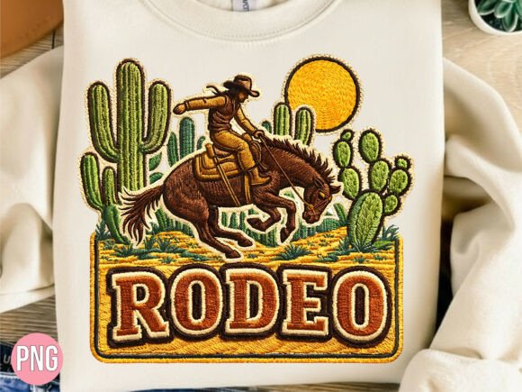 Embroidery Rodeo Cowboy Horse PNG