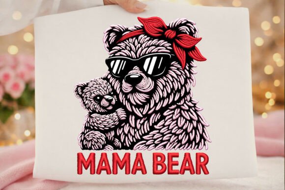 Faux Embroidery Mama Bear Mother's Day