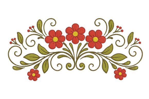 Floral Vine Embroidery Design