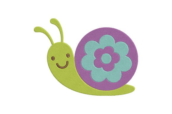 Kawaii Snail Embroidery Design