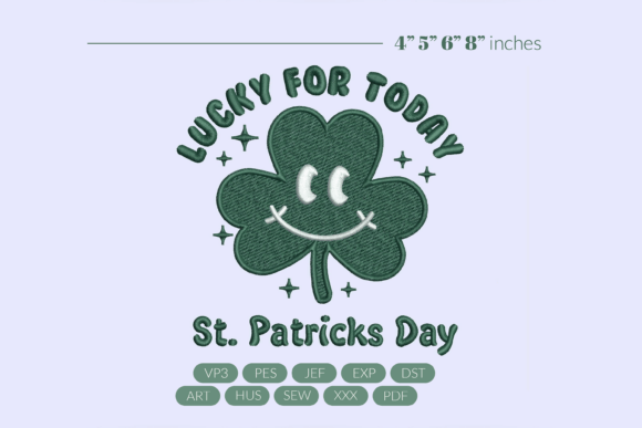 Lucky for Today Clover Embroidery