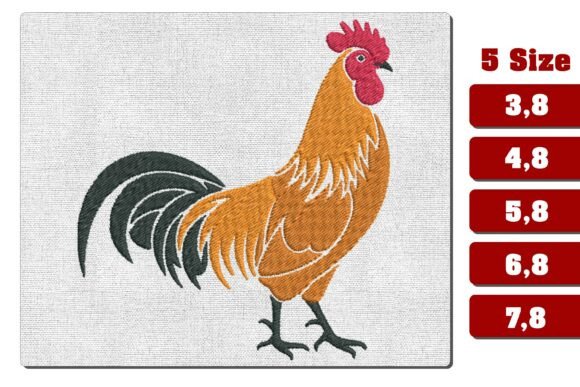 Majestic Rooster Farmhouse Embroidery