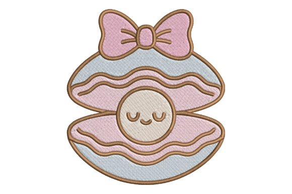 Pearl Seashell Embroidery Design