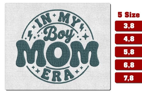 Retro Wavy Mama Mini Heart Embroidery