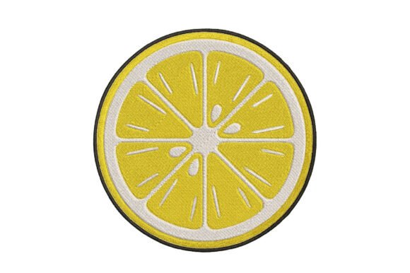 Sliced Lemon Embroidery Design