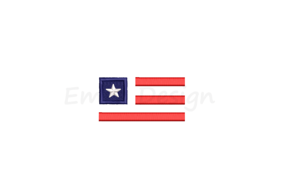 Small USA Flag Embroidery Design