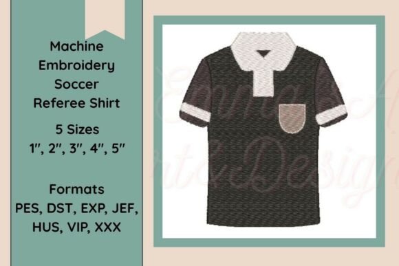 Soccer Referee Shirt Embroidery Design