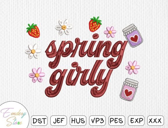 Spring Girly Embroidery Design