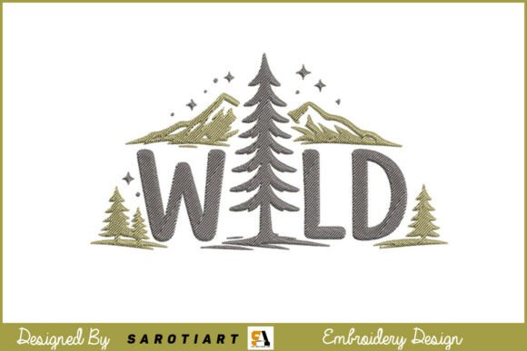 Wild Camping Themed Embroidery Design